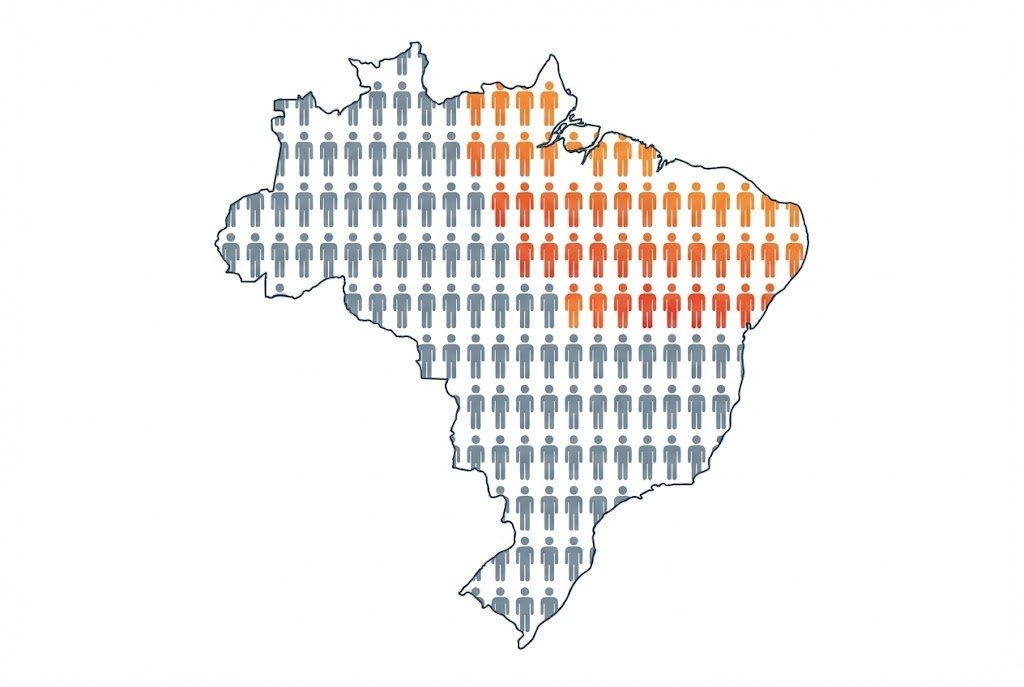 Brazil map showing banned gambling population proportion Brazil map showing banned gambling population proportion