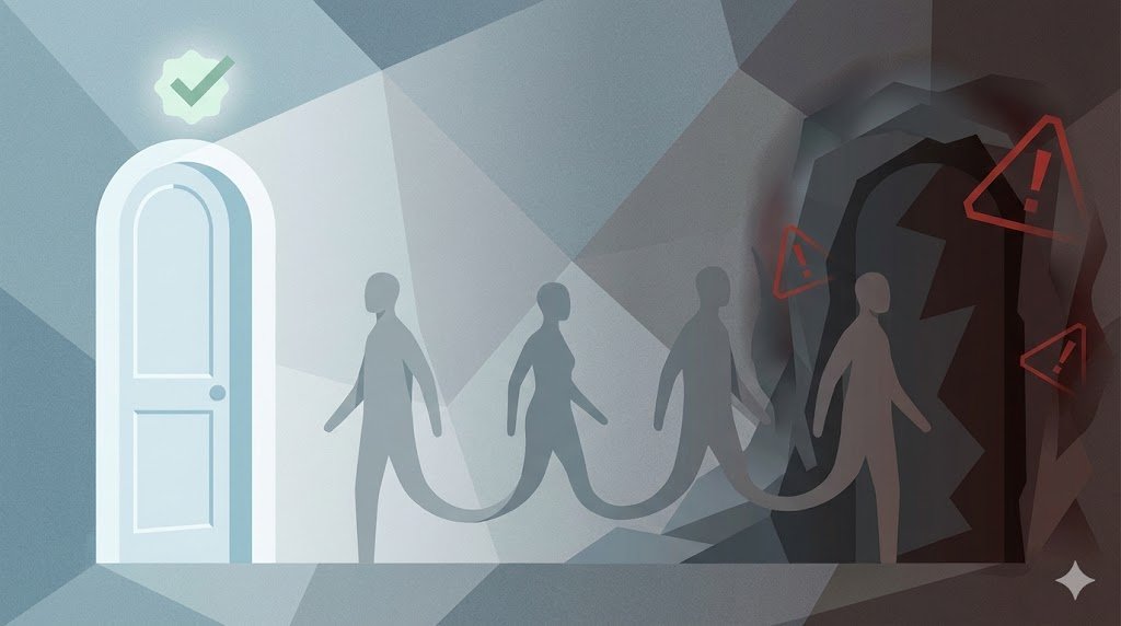 Regulated vs black market gambling doors illustration Regulated vs black market gambling doors illustration