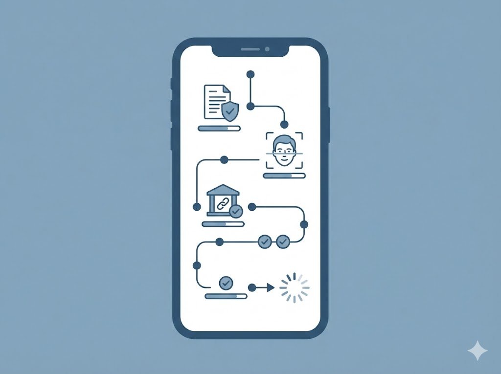 KYC verification process on smartphone