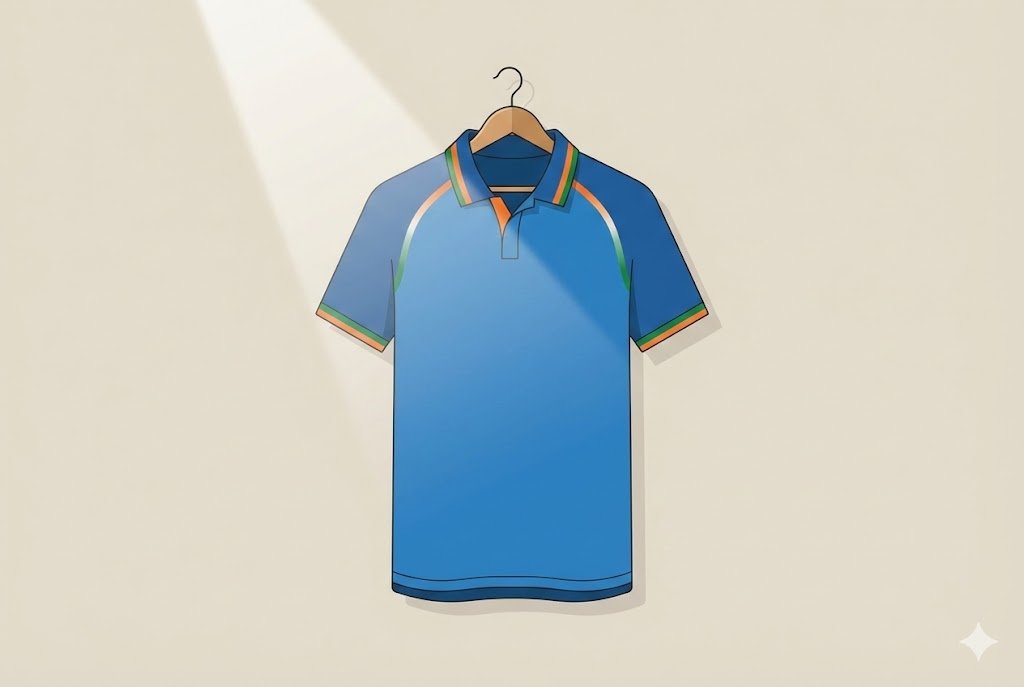 Cricket jersey with blank sponsor space