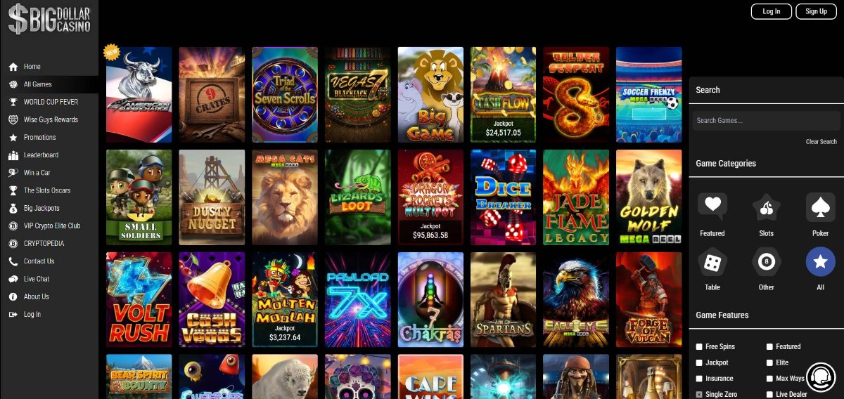 Big Dollar Casino lobby