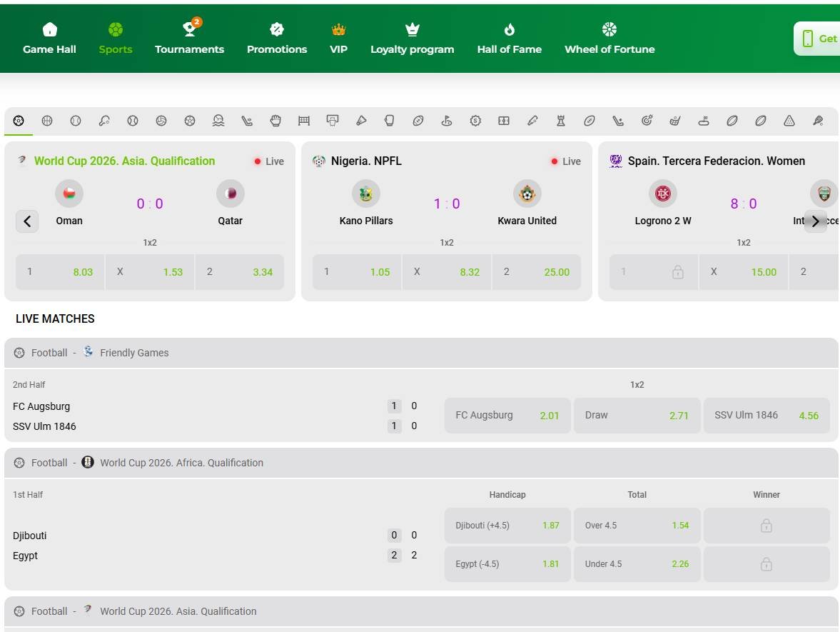 Casino Verde SportsBook Screenshot