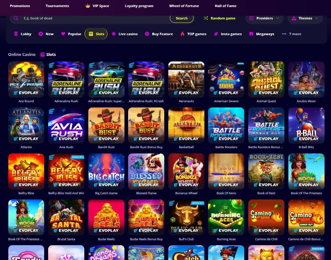 Slot games at Slotoro