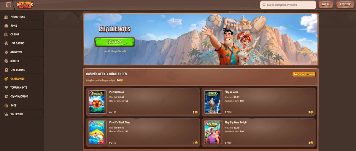 StoneVegas Casino Challenges