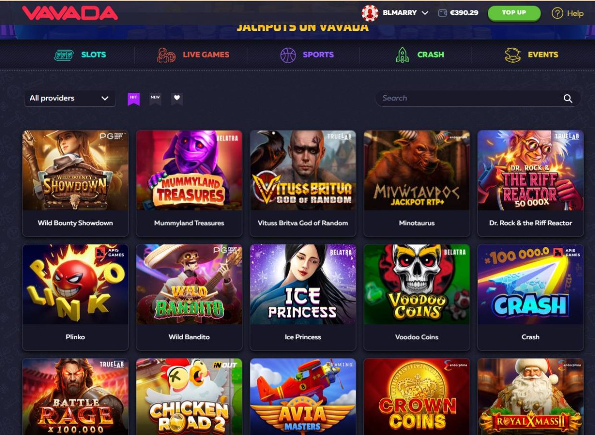 Vavada Casino Screenshot