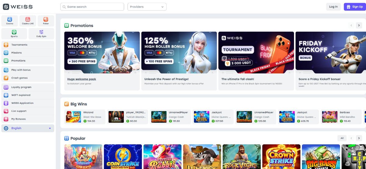 Home page Casino Lobby Weiss