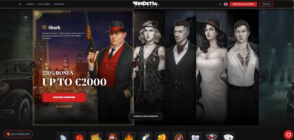 Main page of Windetta Casino